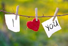 Love message in the clothesline